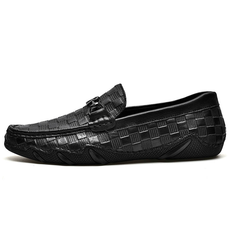 JIGONGYANG Cow Leather Casual Shoes Men's Black