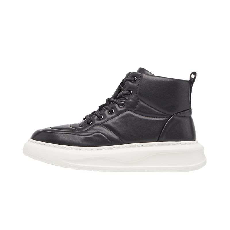 VICKI BROWN Cow Leather High top Skateboard Shoes Men's Black