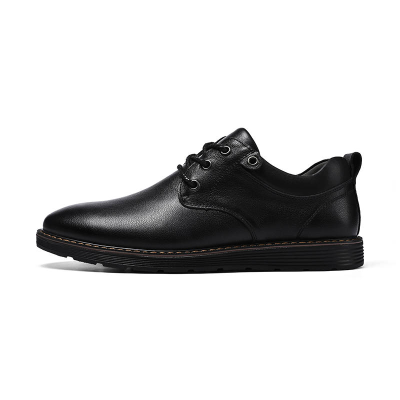 JIGONGYANG Cow Leather Casual Shoes Men's Black