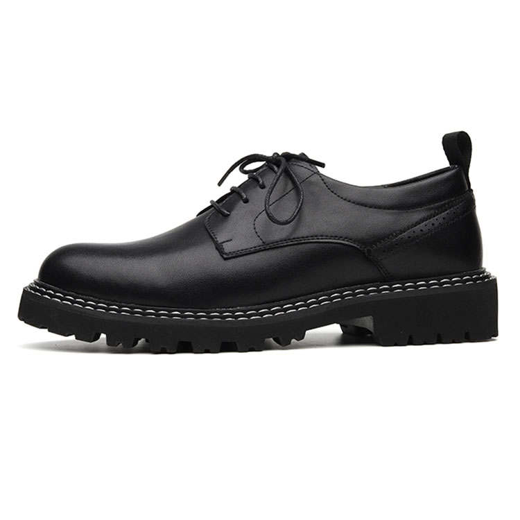 KAQIAODI Cow Split Leather Casual Shoes Men's Black