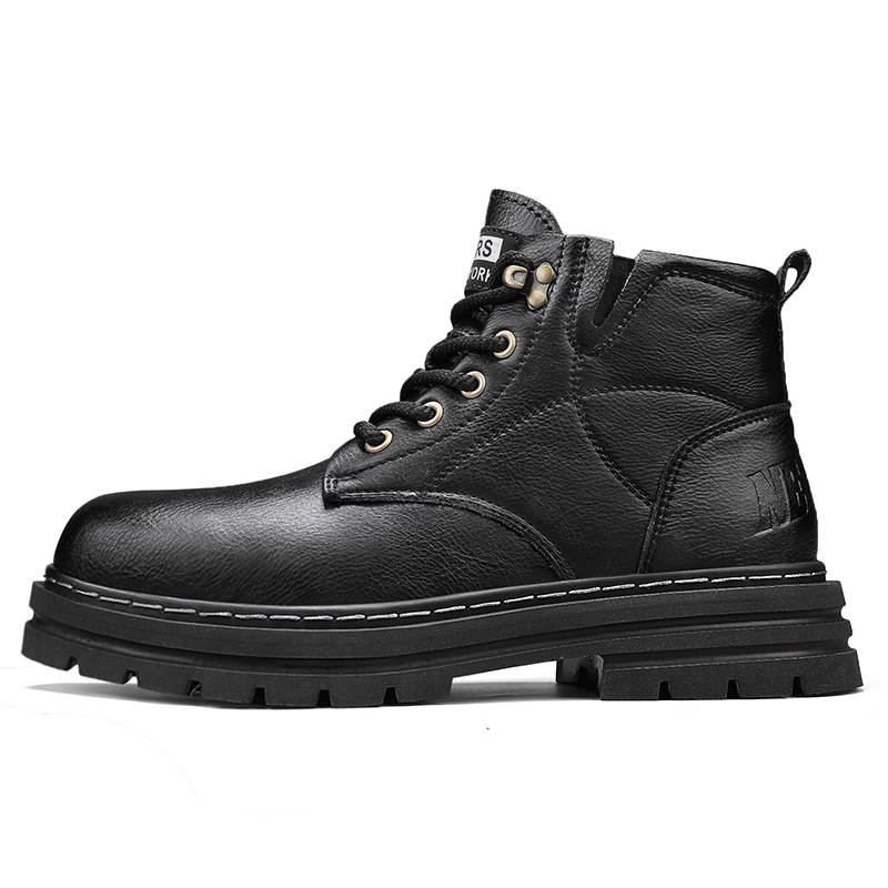 GONGNIUMEILI Synthetic Leather Short Combat Boots Men's