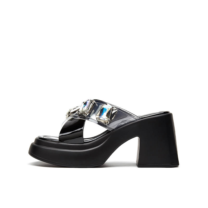 DAPHNE DAPHNE Slide Slippers Women's Black/Beige