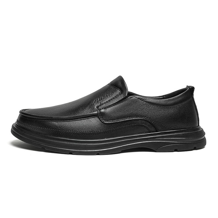 Mulinsen Top Grain Cow Leather Men's Casual Shoes Black