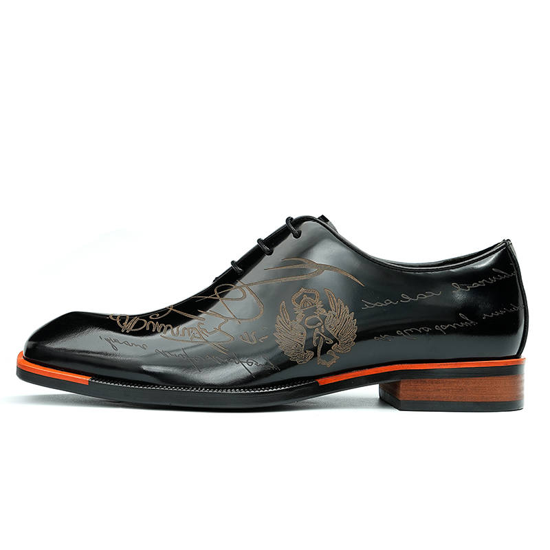 ASTON M.JAZZ Dress Shoes Men's Low Top Black/Polished Brown
