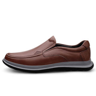 CITONGXIANSHENG Top Grain Cow Leather Casual Shoes Men's Brown