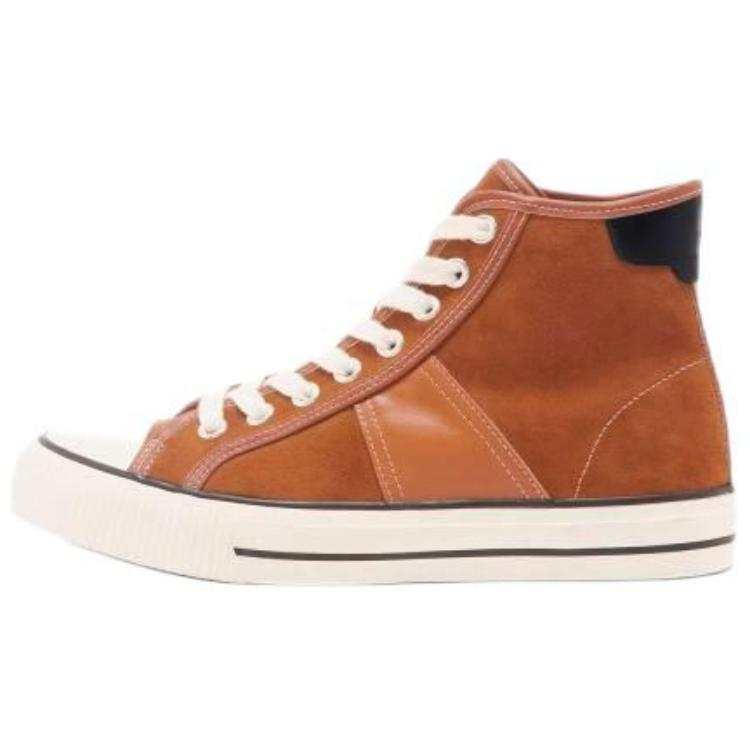 Sandro High top Canvas Shoes Men's Camel