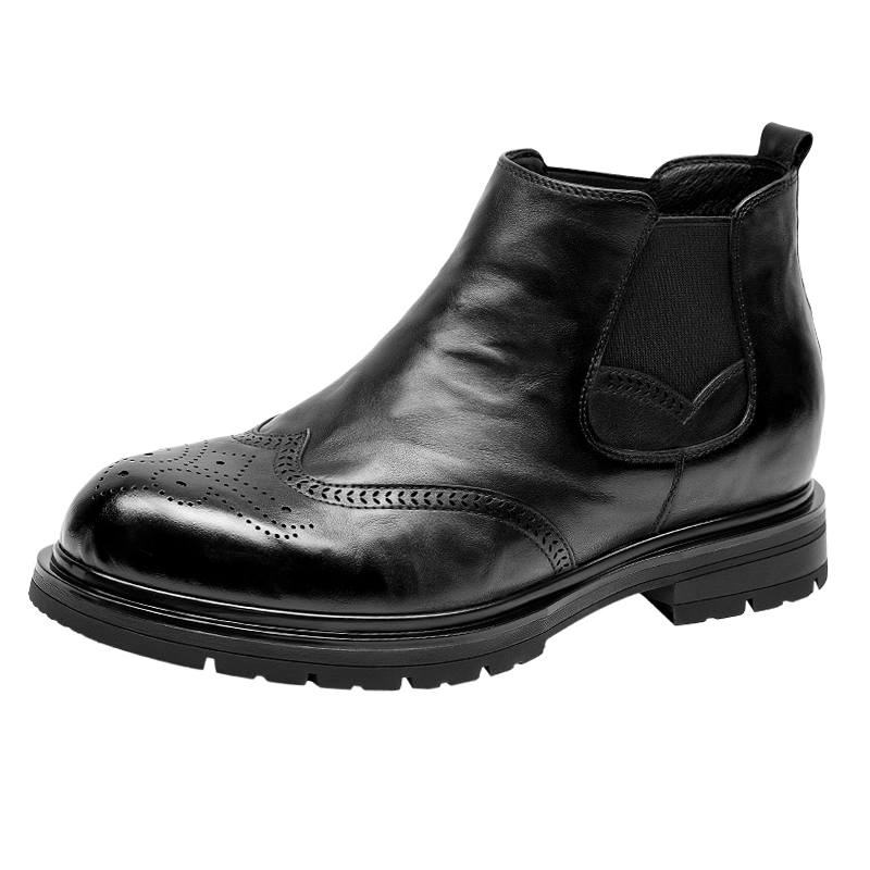 GOG Top Grain Cow Leather Short Chelsea Boots Men's