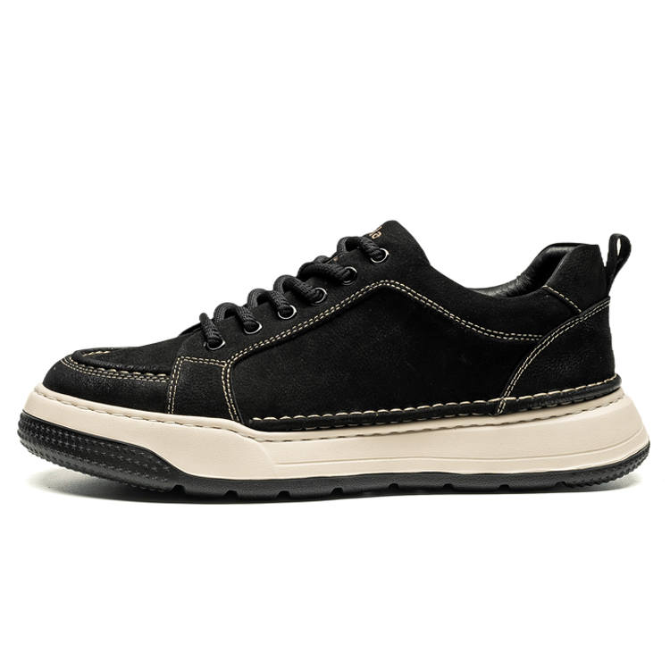 LEAVELAND Cow Leather Lightweight Low top Skateboard Shoes Men's