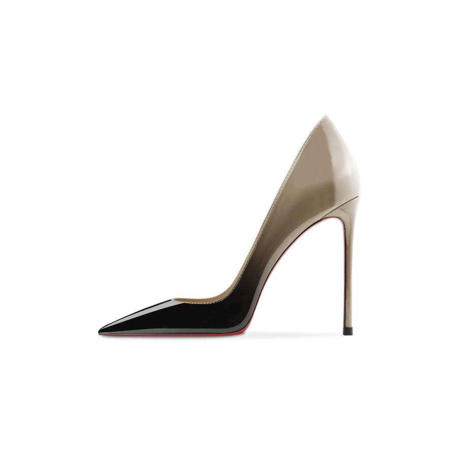 Ganxiaojie Patent Leather High Heels Women's Gradient Black Gray