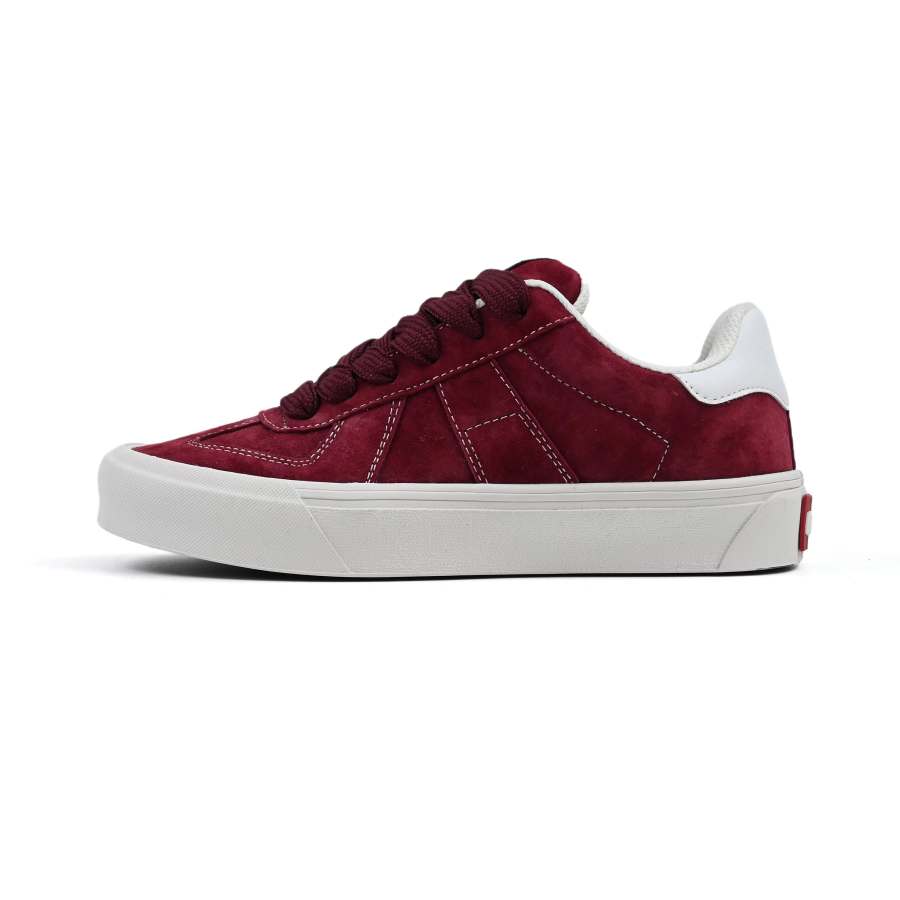 URAKCK German Army Trainers Low top Skateboard Shoes Unisex Burgundy