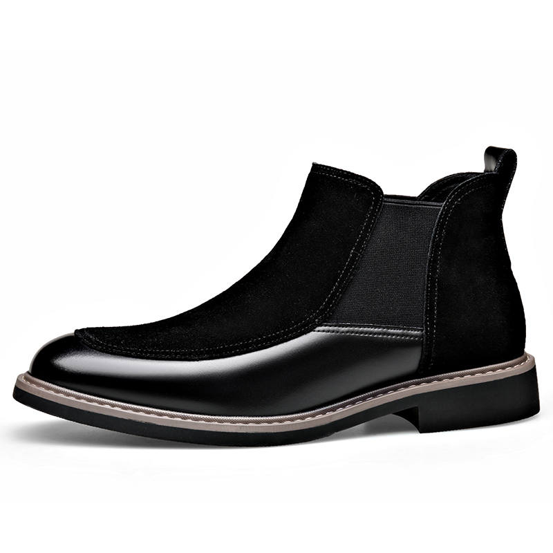 LUOMENG LUOMENG Cow Suede Short Chelsea Boots 3.5cm Men's