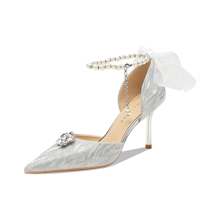 Ainer-cat Ainer cat Slim Heel High Heels 8cm Women's Silver