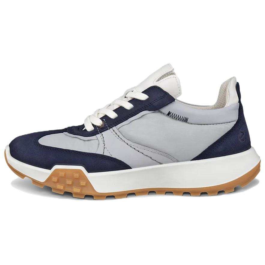 Ecco Retro Leather Low top Casual Shoes Women's White Blue