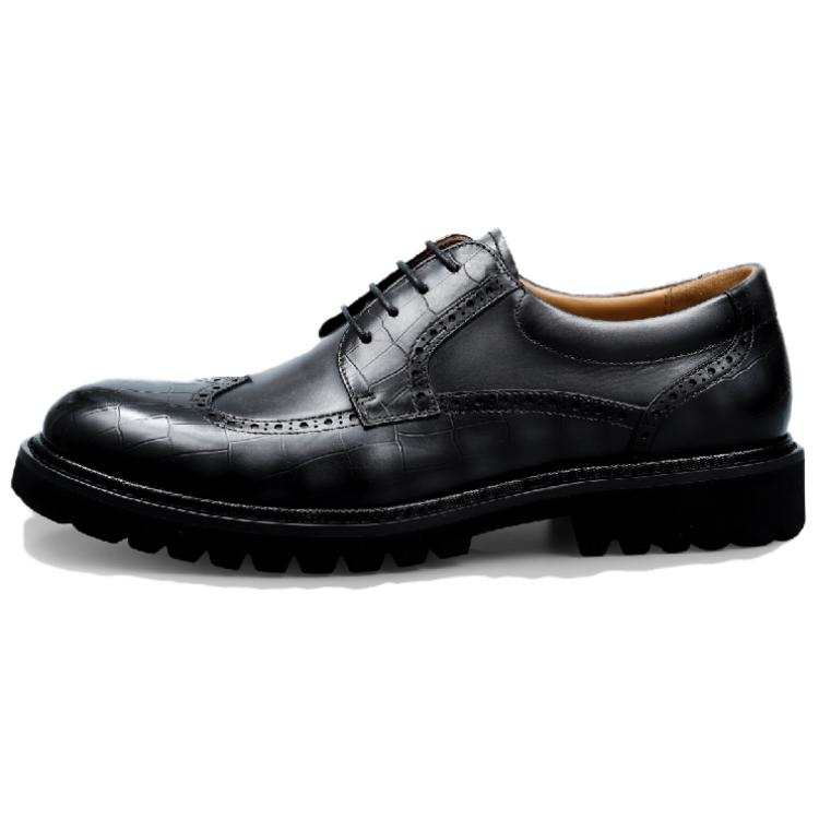 GOLDLION Top Grain Cow Leather Casual Leather Shoes Men's Gray