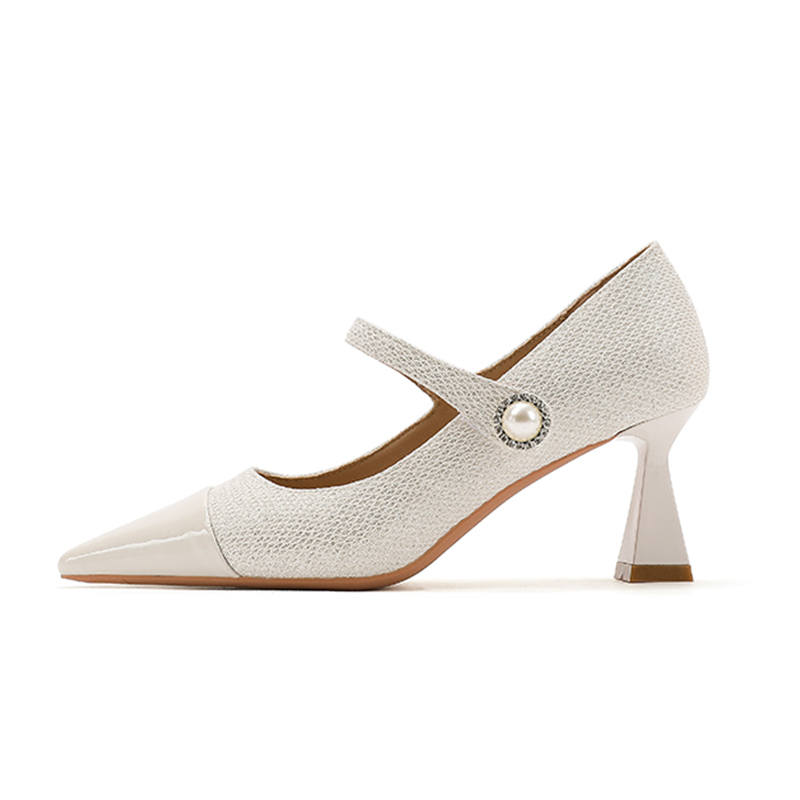 Ainer-cat Ainer cat Fabric Chunky Heel High Heels 7cm Women's