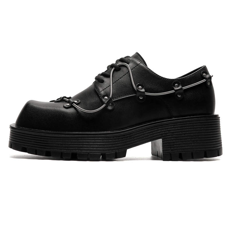WEISHIBANGWEI Microfiber Leather Casual Leather Shoes Men's Black