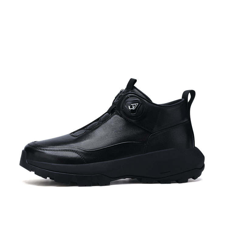 U7 Cushioning Slip Resistant Abrasion Resistant Height Increasing Mid top Casual Shoes Men's Black