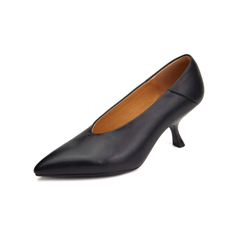 MEWGL Top Grain Cow Leather Slim Heel High Heels 7.5cm Women's