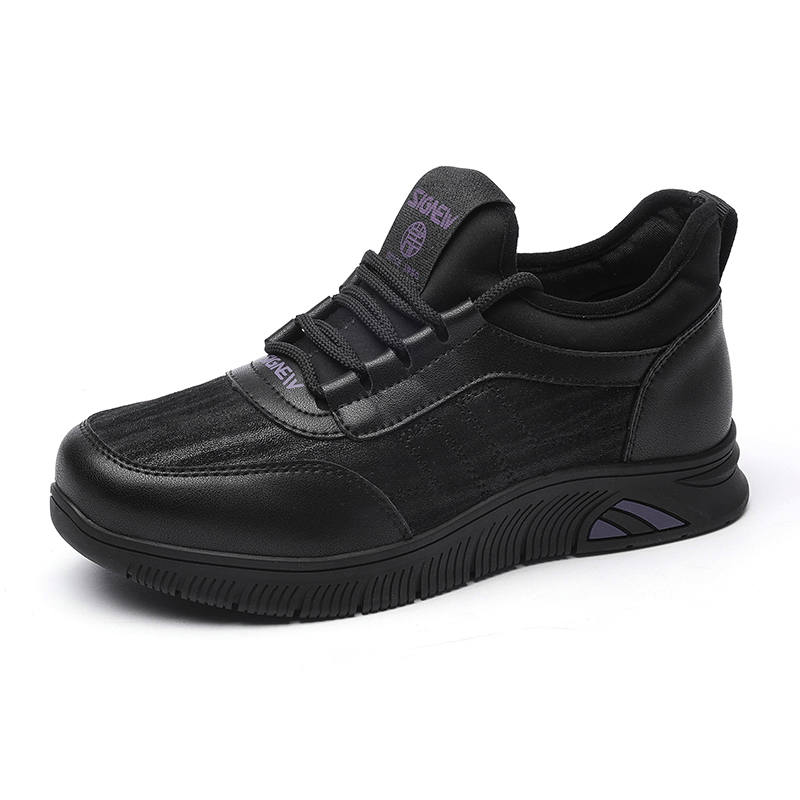XINNUO Synthetic Leather Classic And Versatile Low top Casual Shoes Women's Black Purple