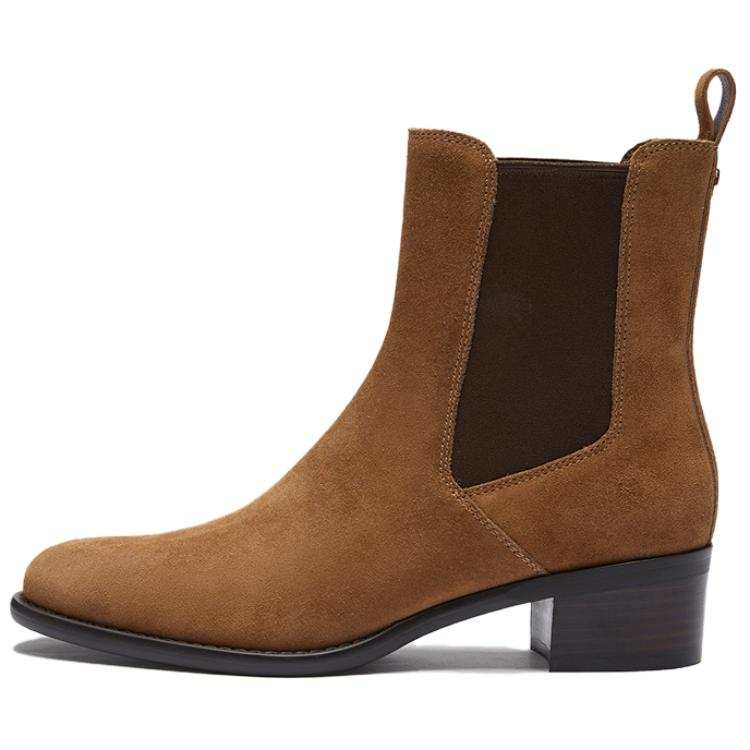 Le Saunda Cow Leather Commute Fleece Lined Trendy Individual Comfortable Short Chelsea Boots Women's