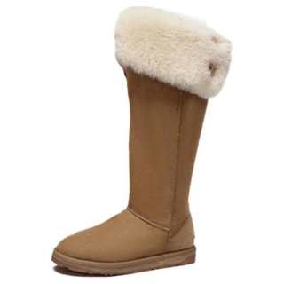 EVERAU Shearling Knee high Boots Women's Chestnut