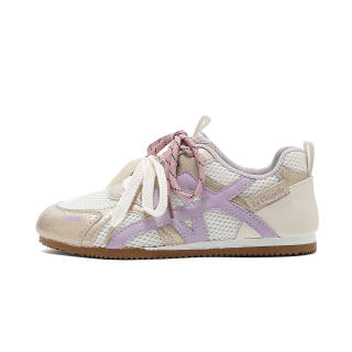 La Chapelle Fabric Abrasion Resistant Rebound Low top Casual Shoes Women's Beige Purple