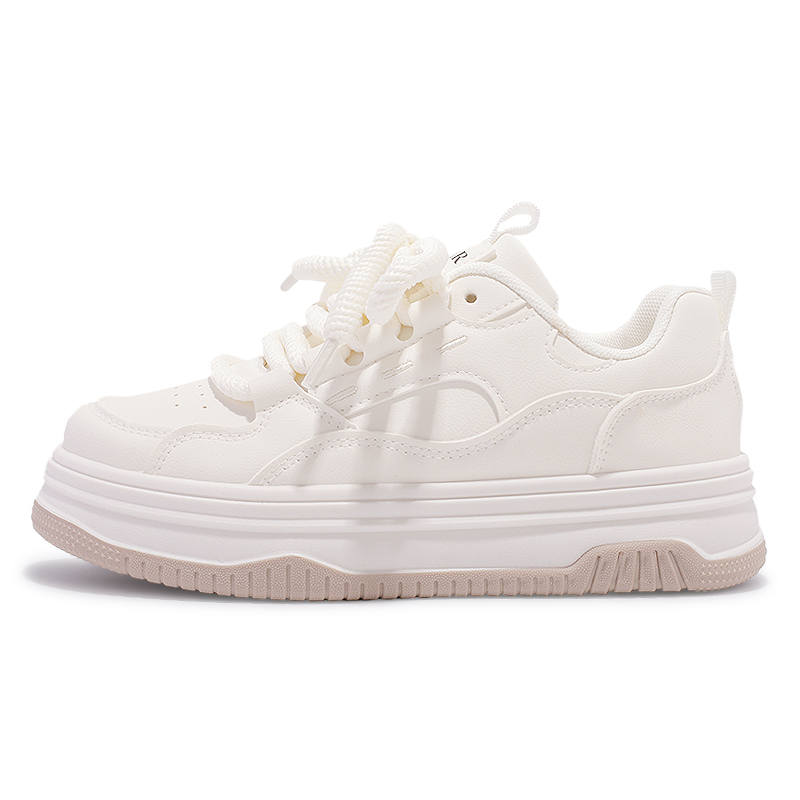 SNXR Synthetic Leather Slip Resistant Cushioning Abrasion Resistant Low top Skateboard Shoes Women's Beige