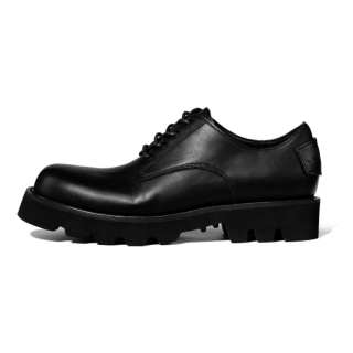Kami Anger Microfiber Leather Low top Derby Shoes Unisex Black