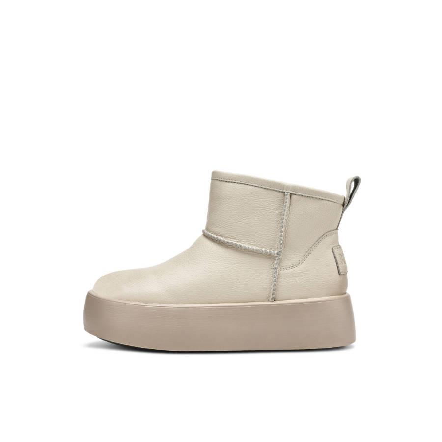 BOERDIQI Top Grain Cow Leather Thermal Slip Resistant Thermal Slip Resistant Short Snow Boots Women's