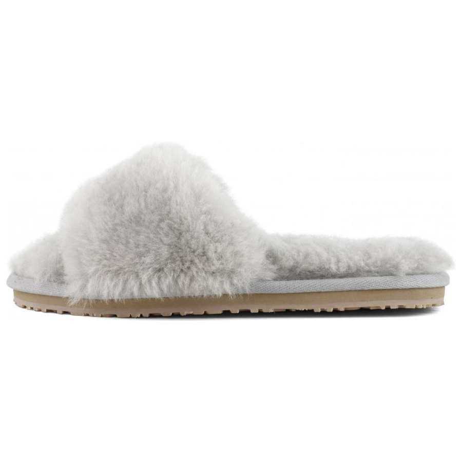 MOU Rubber Sole Slip Resistant Slide Slippers Women's Light Gray