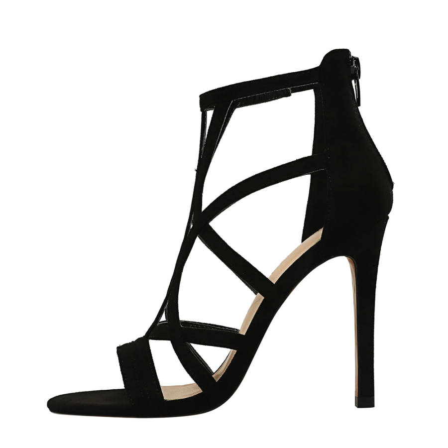 QITUMAUL Suede Roman Sandals 11cm Women's