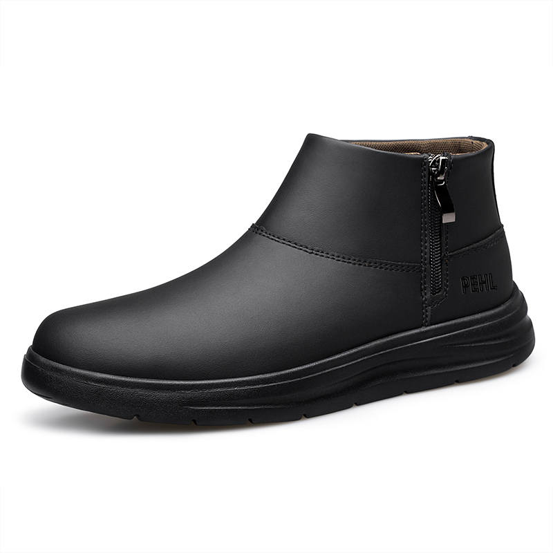 PEHL Top Grain Cow Leather Thermal Waterproof Abrasion Resistant Cushioning Height Increasing Slip Resistant