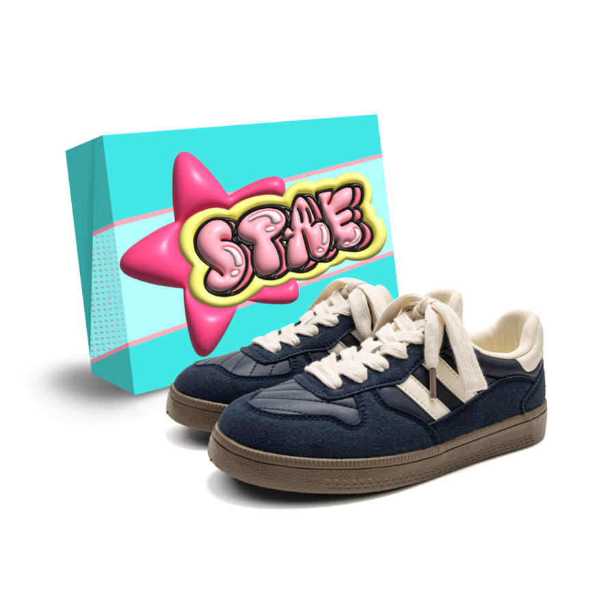 STAE Microfiber Leather Low top Skateboard Shoes Women's Dark Blue Box Included