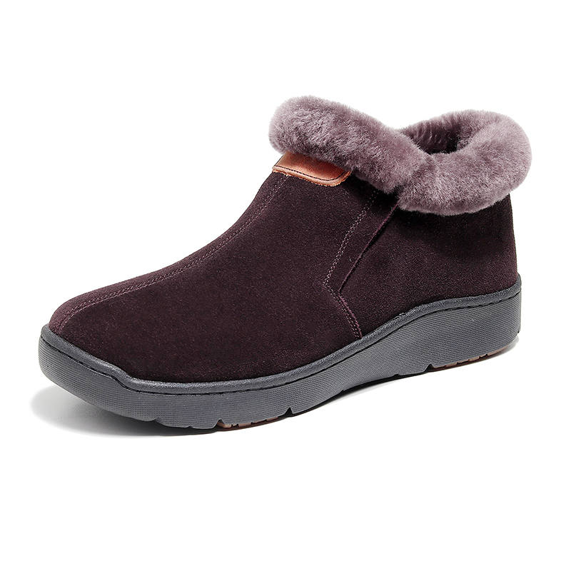 GUOLUOFEI Cow Suede Short Snow Boots Women's