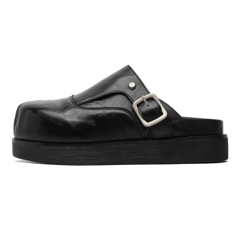 Xiwencha Rubber Sole Slip Resistant Slip Resistant Closed Toe Slippers Unisex Black