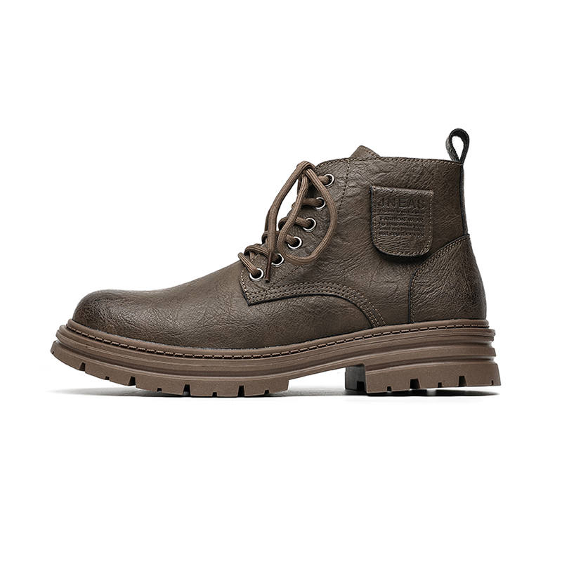 CHILANG CHILANG Microfiber Leather Short Combat Boots Men's