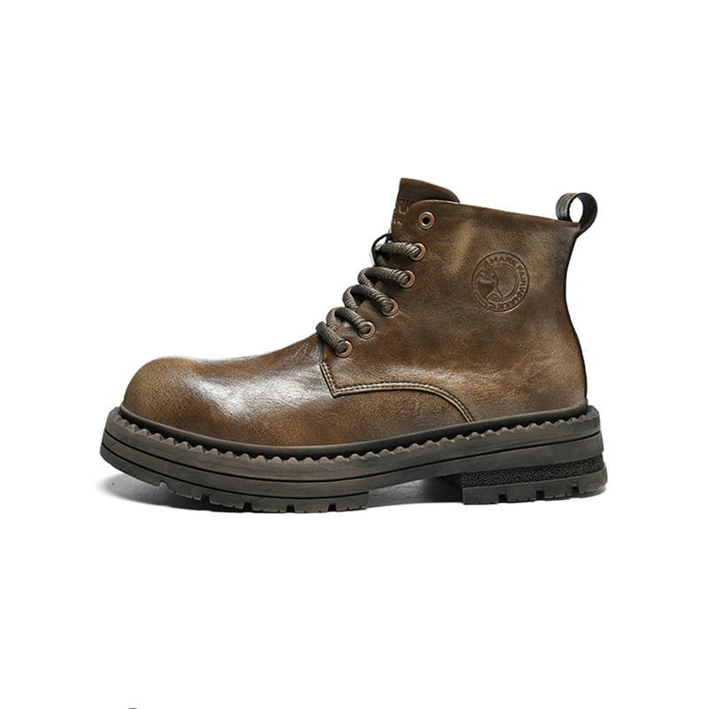 FAIRWHALE Combat Boots Men's High Top Khaki/Black Gray/Coffee