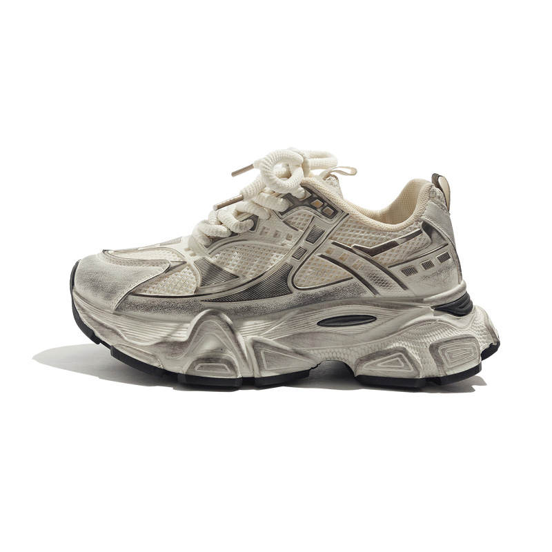 BEIER Breathable Height Increasing Low top Chunky Sneakers Women's Beige