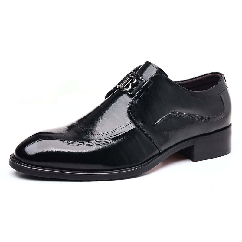 KAQIAODI Cow Leather Dress Shoes Men's Black