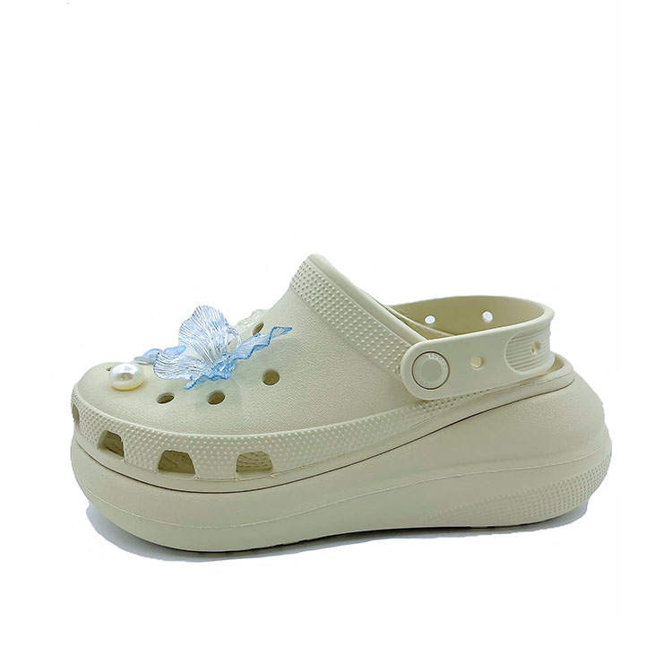 Crocs Crush Clog Cheese Butterfly, Beach, Casual Travel, Niche, Cute EVA Clogs Unisex White