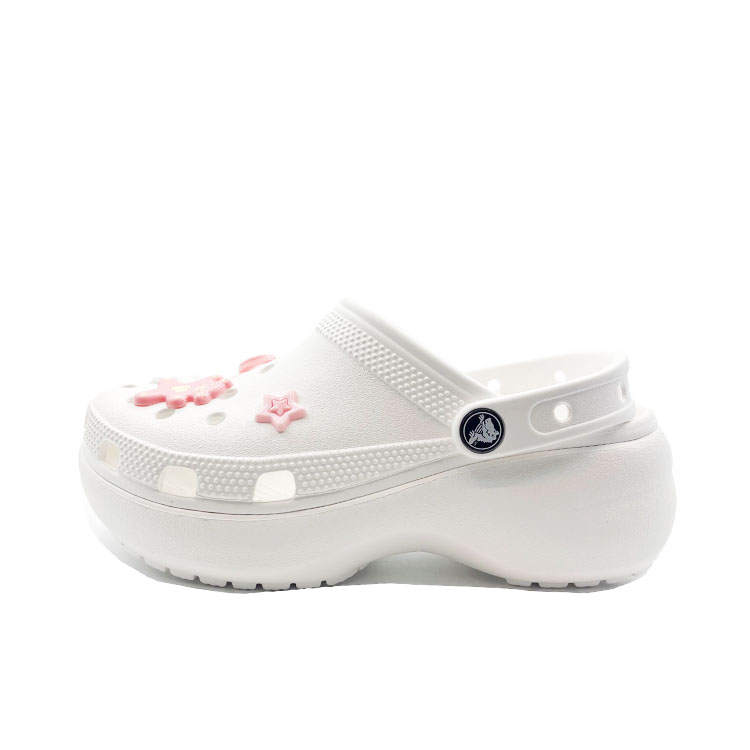 Crocs Crocs Classic Platform Lined Clog Heartbeat Bear, Adorable Campus, Beach EVA Clogs Unisex White
