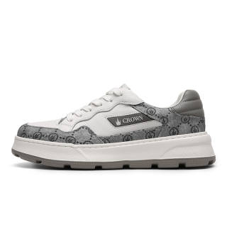 CROWN Textile, Cow Leather Slip Resistant Low top Skateboard Shoes Unisex