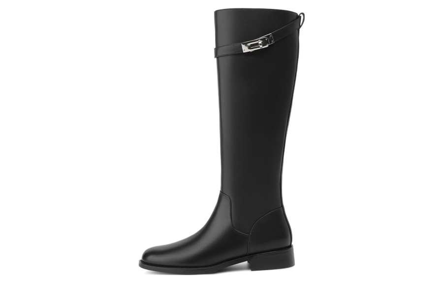 Rosa Bianca Top Grain Cow Leather Knee high Boots 3cm Women's