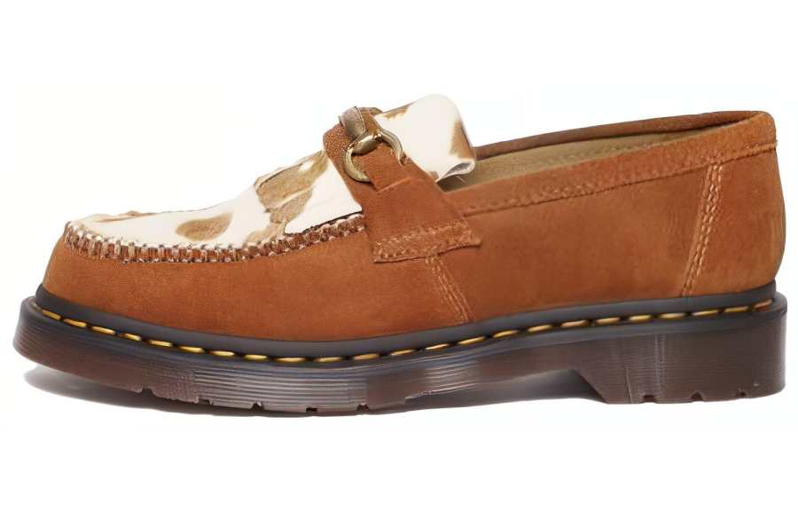 Dr.Martens Dr. Martens Dr.Martens Adrian Snaffle Hair On Cow Print Kiltie Loafers 'Pecan Brown'