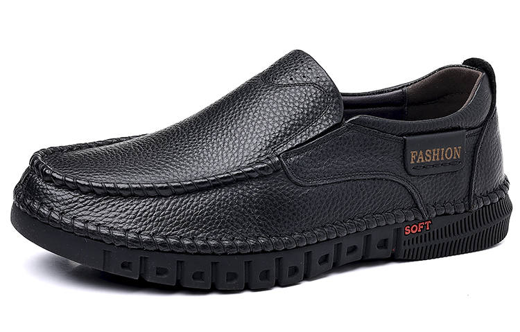 HUANAI Top Grain Cow Leather Dress Shoes Men's Black