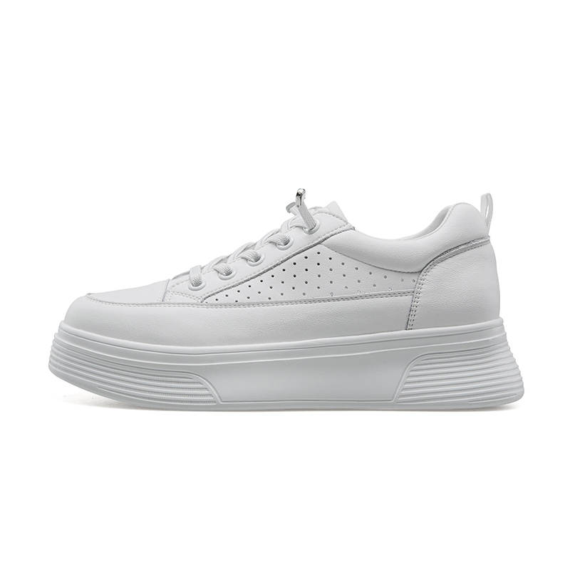 KANGNAI Synthetic Leather, Split Cow Leather Lightweight Breathable Height Increasing Low top Skateboard Shoes Women's