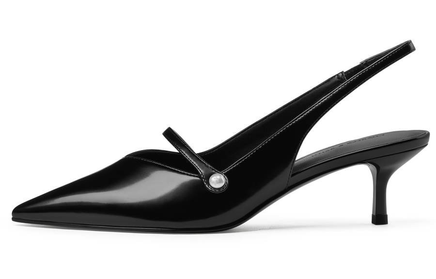 CHARLES&KEITH Small Ck Pu Slim Heel High Heels 5.6cm Women's