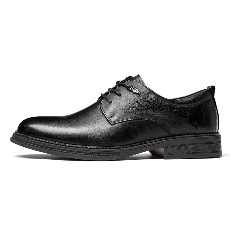 PINYI Top Grain Cow Leather Dress Shoes Men's Black