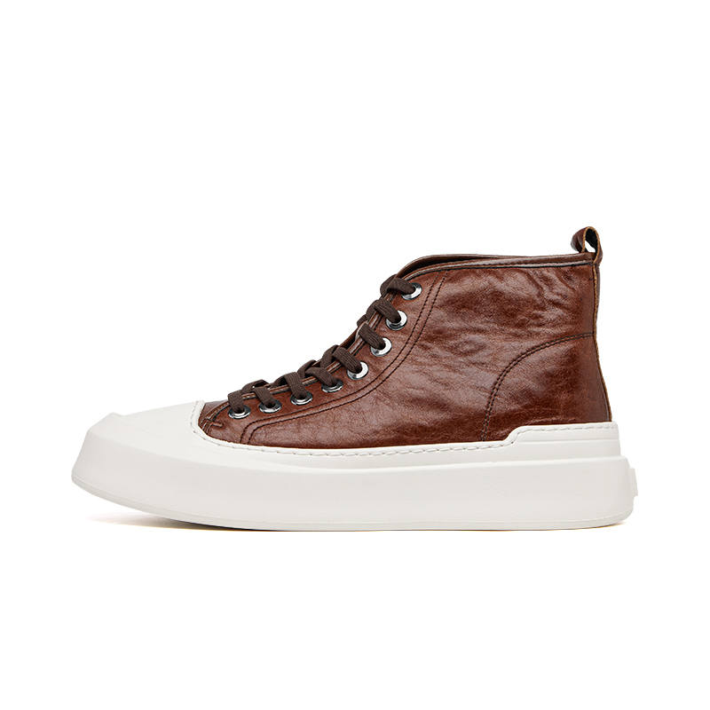 VICKI BROWN Cow Leather Mid top Skateboard Shoes Men's