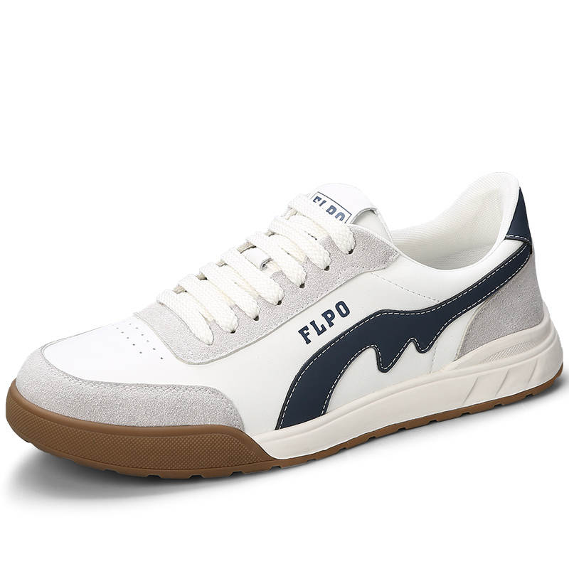 FULIBAOLUO Top Grain Cow Leather Low top Skateboard Shoes Men's